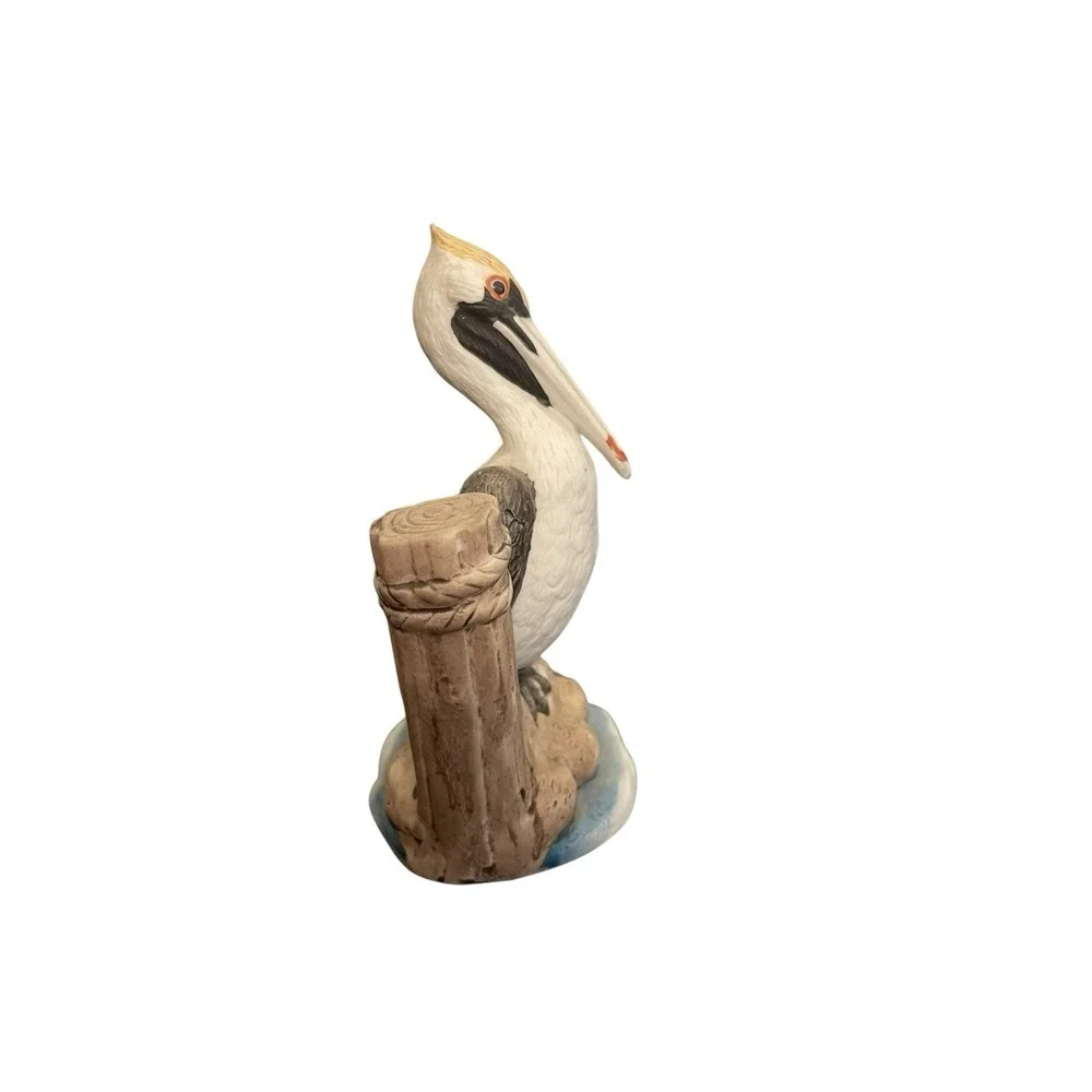 George Good Vintage Porcelain Pelican Figurine Nautical Dock Piling Coastal